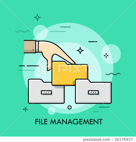 File management thin line concept 38176457