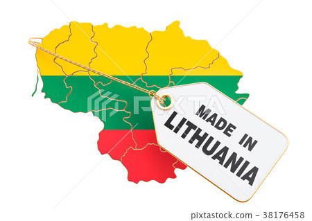 Made in Lithuania concept, 3D rendering Made in Lithuania concept, 3D rendering 38176458