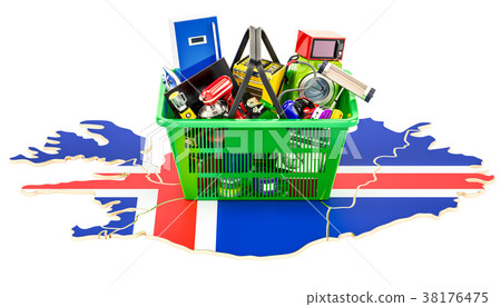 Map of Iceland with shopping basket Map of Iceland with shopping basket 38176475