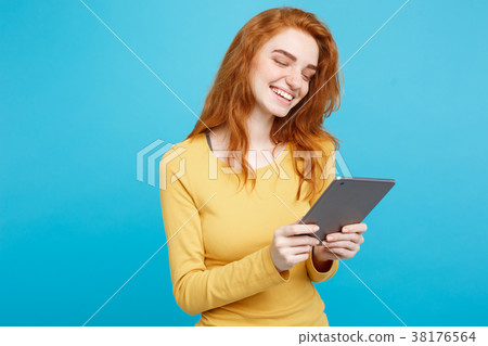 People and Technology Concept - Close up Portrait People and Technology Concept - Close up Portrait 38176564