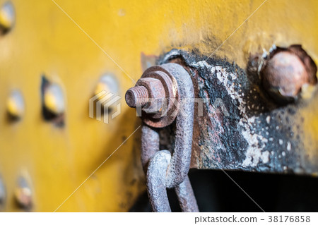rusty chain rusted nut closeup industrial detail rusty chain rusted nut closeup industrial detail 38176858