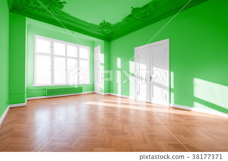 Green room   parquet floor classic old building  38177371