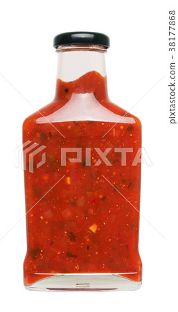 Sauce in bottle on white 38177868
