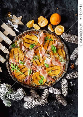 pizza with persimmon pizza with persimmon 38178218