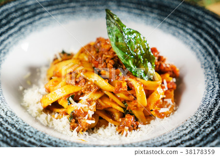 Pasta Fettuccine Bolognese with tomato sauce Pasta Fettuccine Bolognese with tomato sauce 38178359