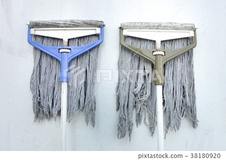 A mop head at the wall after cleaning. A mop head at the wall after cleaning. 38180920
