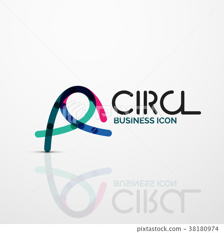 Abstract swirl lines symbol, circle logo icon Abstract swirl lines symbol, circle logo icon 38180974