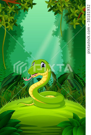 Snake in the clear and green forest Snake in the clear and green forest 38181932
