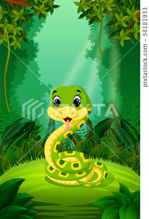 Snake in the clear and green forest Snake in the clear and green forest 38181933