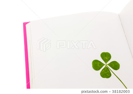 白頁的書和三葉草芽 38182003