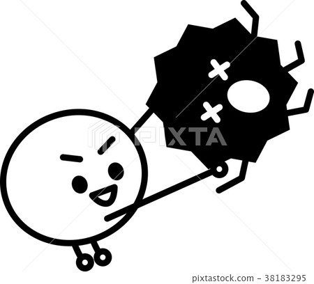 免疫和病毒單色插圖 38183295