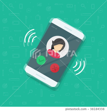 Smartphone or mobile phone ringing vector 38184338