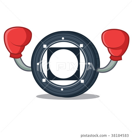 Boxing Byteball Bytes coin character cartoon 38184583