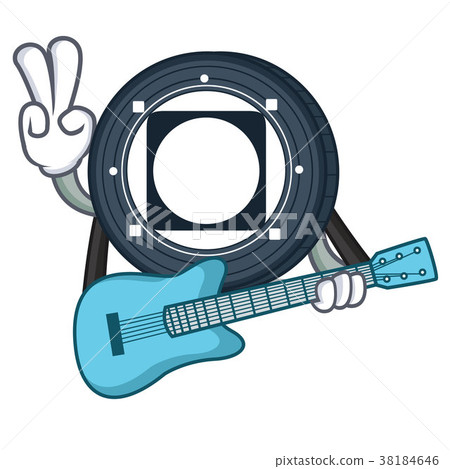 With guitar Byteball Bytes coin mascot cartoon With guitar Byteball Bytes coin mascot cartoon 38184646