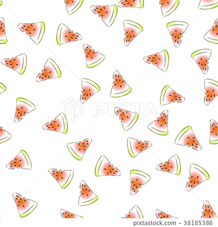 Vector seamless pattern with fresh watermelon - Stock Illustration ...