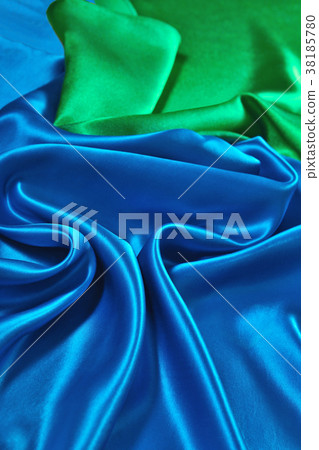 Natural blue and green satin fabric as background Natural blue and green satin fabric as background 38185780