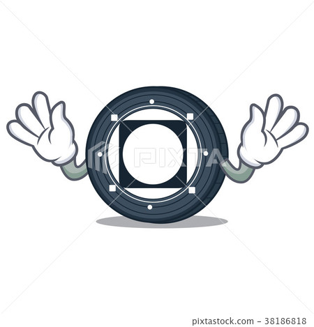 Mocking Byteball Bytes coin mascot cartoon Mocking Byteball Bytes coin mascot cartoon 38186818