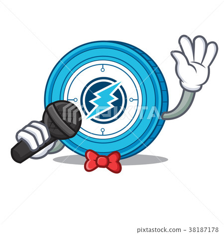 Singing Electroneum coin mascot cartoon 38187178