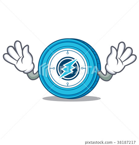 Mocking Electroneum coin mascot cartoon Mocking Electroneum coin mascot cartoon 38187217