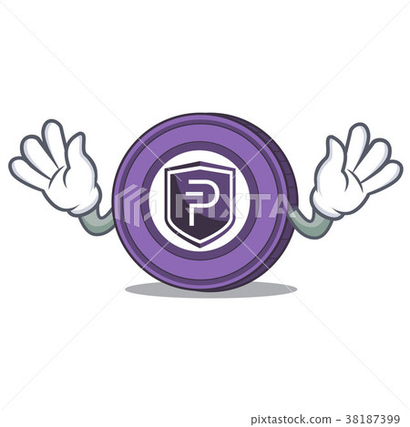 Mocking Pivx coin mascot cartoon Mocking Pivx coin mascot cartoon 38187399
