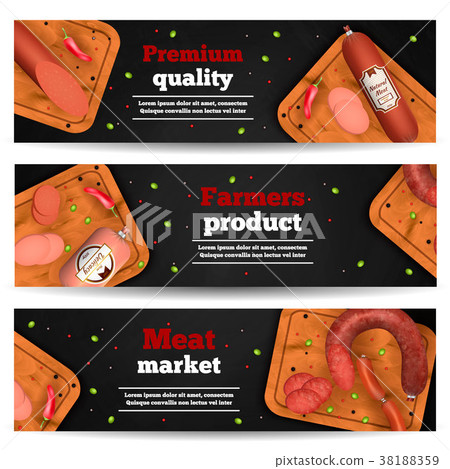 Meat Market Horizontal Banners 38188359