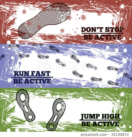 Sport Shoes Footprints Banners 38188633