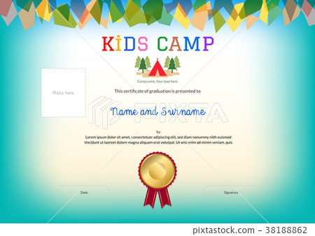 Kids Summer Camp Diploma or certificate template 38188862