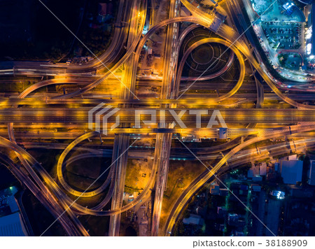 Top view over the highway,expressway Top view over the highway,expressway 38188909