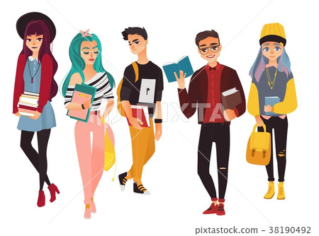Set of modern, hipster college, university 38190492