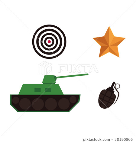 Vector flat army, military Fatherland Defender set 38190866