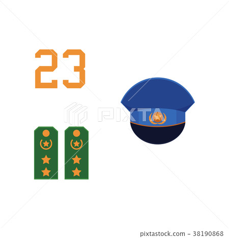 Vector flat army, military Fatherland Defender set Vector flat army, military Fatherland Defender set 38190868