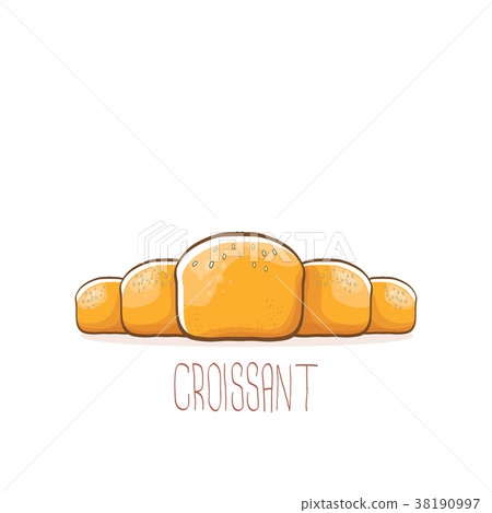Vector Cartoon Croissant Icon Isolated On White Stock Illustration 38190997 Pixta