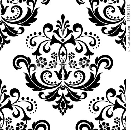Floral pattern. Wallpaper baroque, damask. Floral pattern. Wallpaper baroque, damask. 38191158