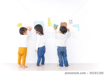 Kids playing in a nursery Kids playing in a nursery 38191180