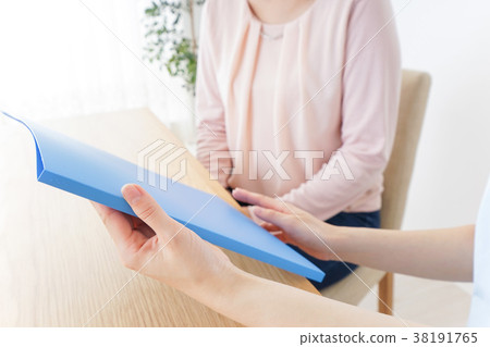 聽在醫院的解釋的婦女 聽在醫院的解釋的婦女 38191765