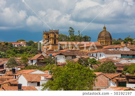 Barichara Skyline Cityscape Santander Colombia Barichara Skyline Cityscape Santander Colombia 38192197