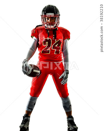 Female american football player in uniform, Stock image