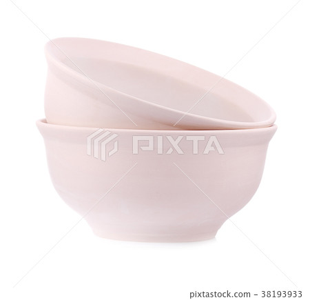 Simple clay bowl on white background. Simple clay bowl on white background. 38193933