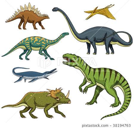 Dinosaurs set, Tyrannosaurus rex, Triceratops Dinosaurs set, Tyrannosaurus rex, Triceratops 38194763