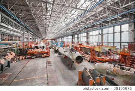 Aviation factory of military aircraft 38195976