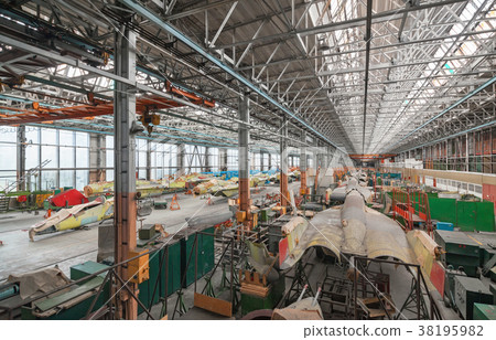 Aviation factory of military aircraft 38195982