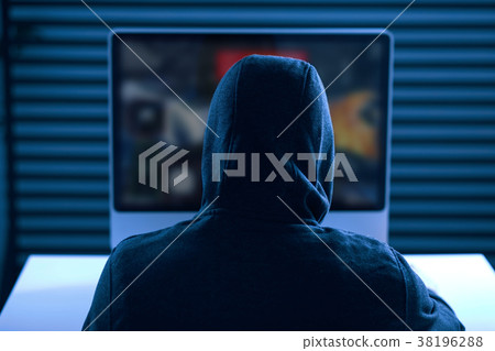 Skillful male gamer killing enemies 38196288