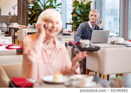 Interested mature man admiring woman Interested mature man admiring woman 38196962