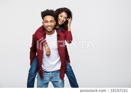 Close-up young african american couple enjoy 38197281