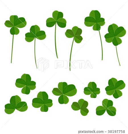 Clover leaves set, quarterfoil and trefoil 38197758