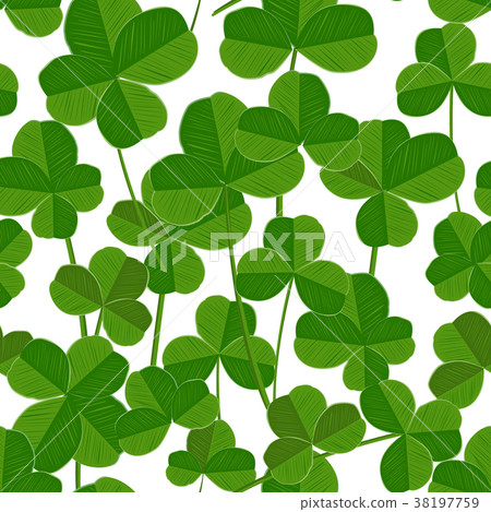Seamless pattern with trefoil and four-leaf clever 38197759