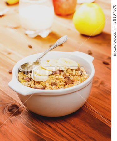 Muesli with banana 38197970