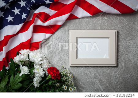 USA flag on grey background USA flag on grey background 38198234