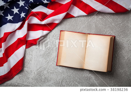USA flag on grey background 38198236