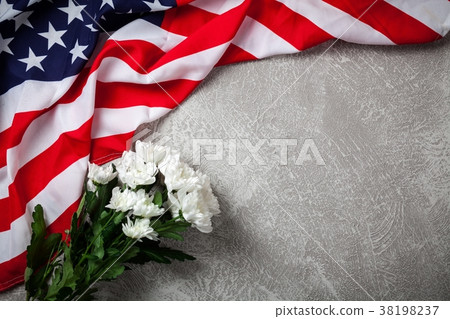 USA flag on grey background 38198237